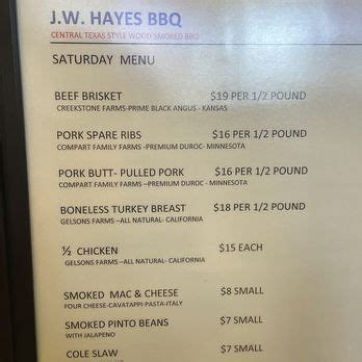 Exploring the Flavorful World of JW Hayes BBQ Menu